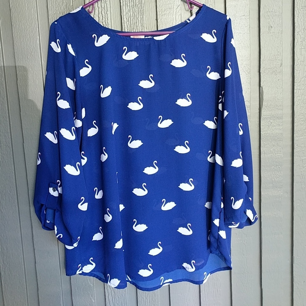 Stitch Fix Pixley Blue Swan Blouse